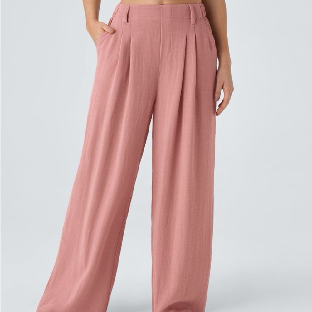 High waisted wide leg flown palazzo pants